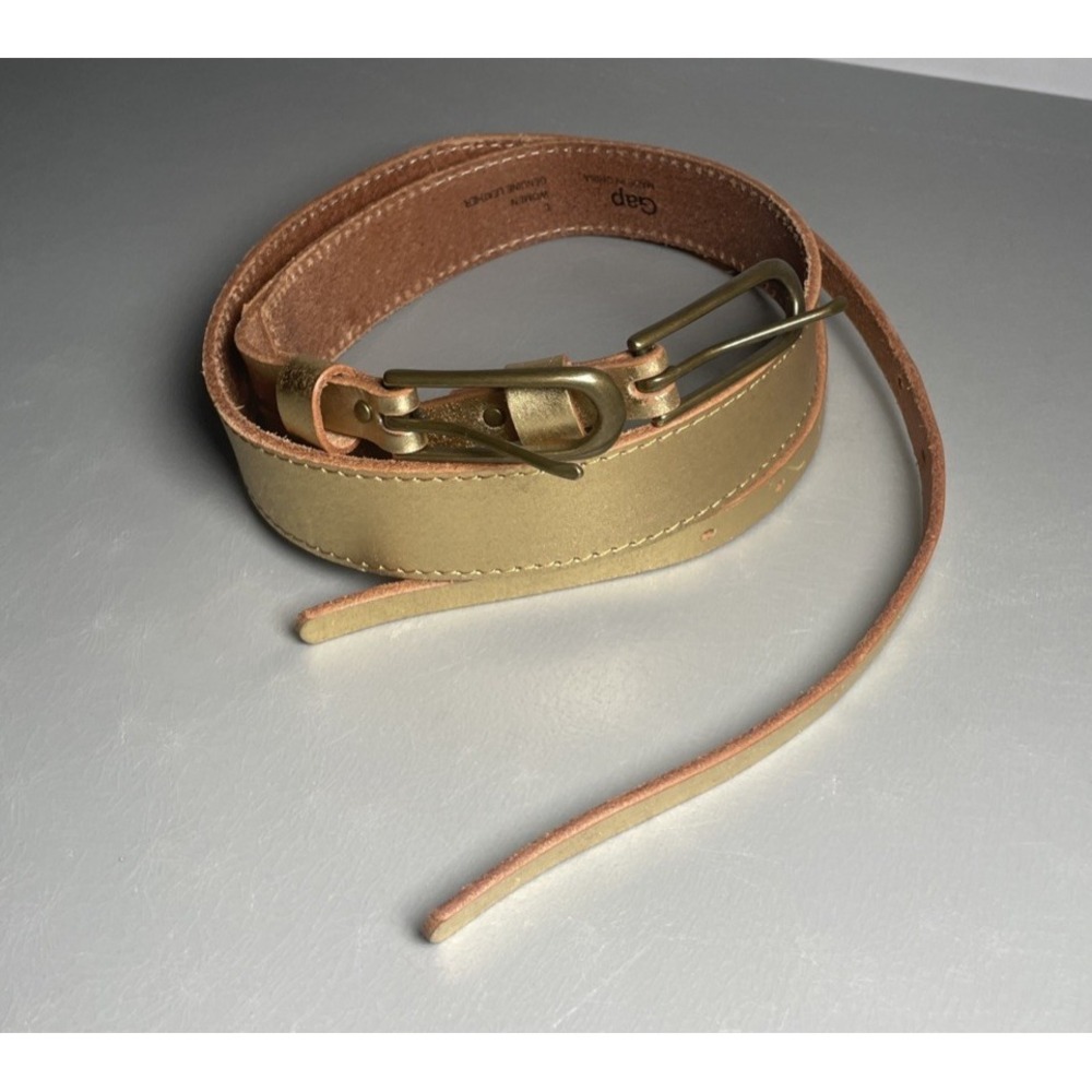 Women's Gap Leather Double Buckle Belt size L